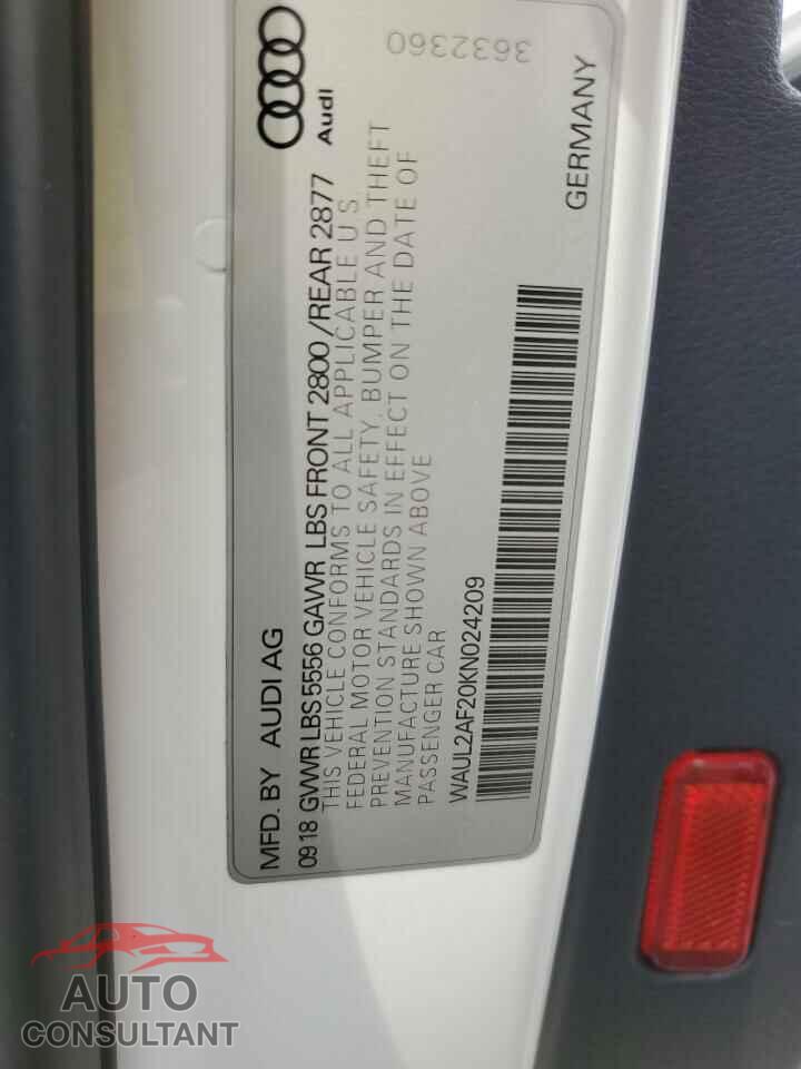 AUDI A6 2019 - WAUL2AF20KN024209