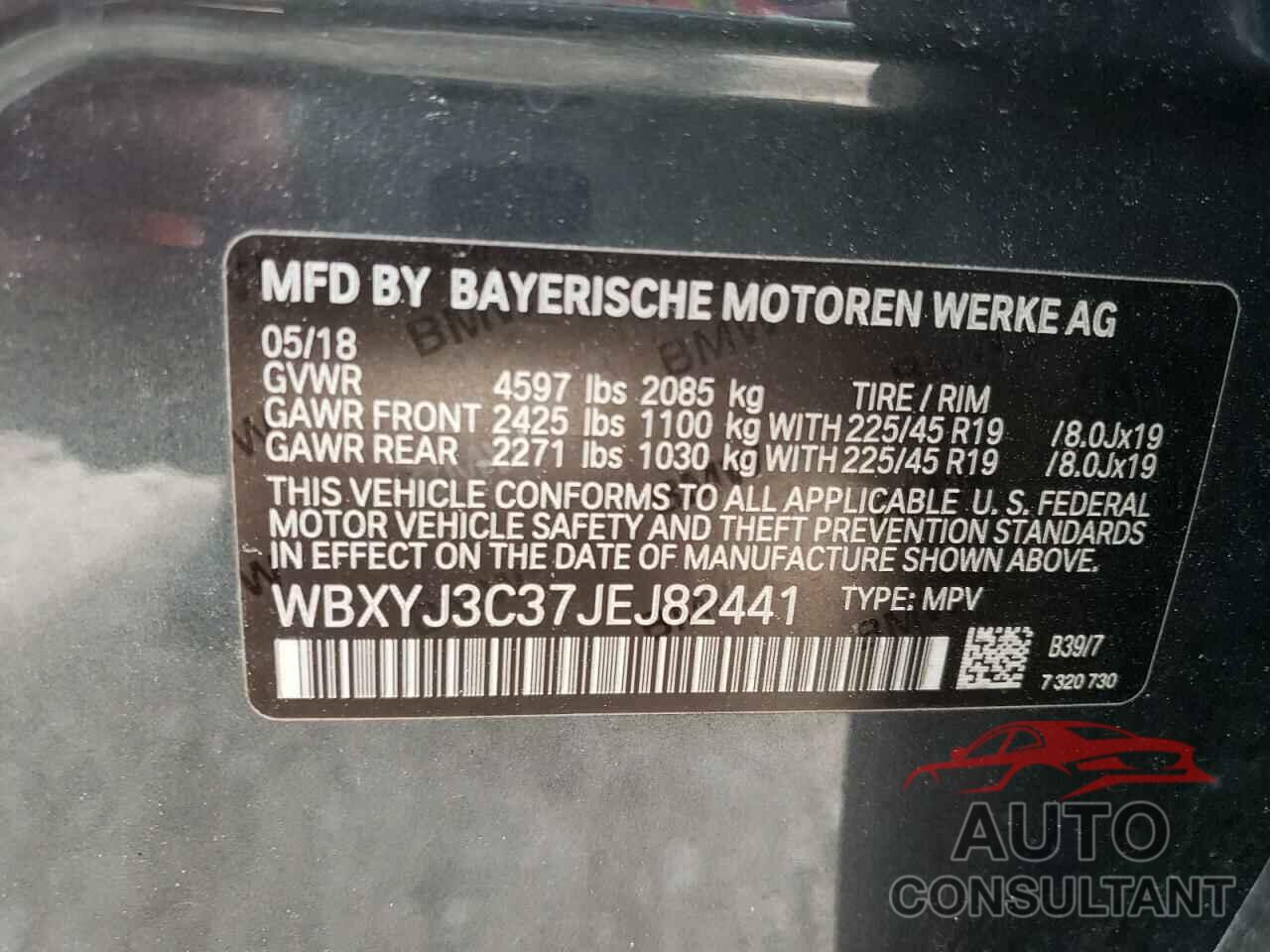 BMW X2 2018 - WBXYJ3C37JEJ82441