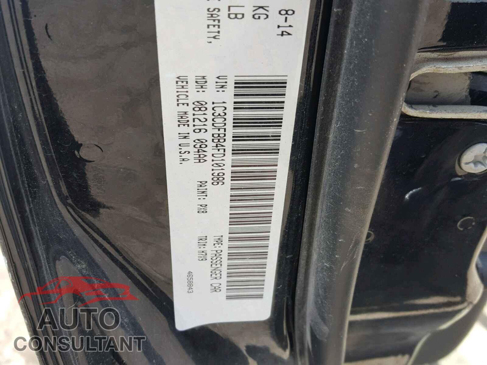 DODGE DART 2015 - 1C3CDFBB4FD101986