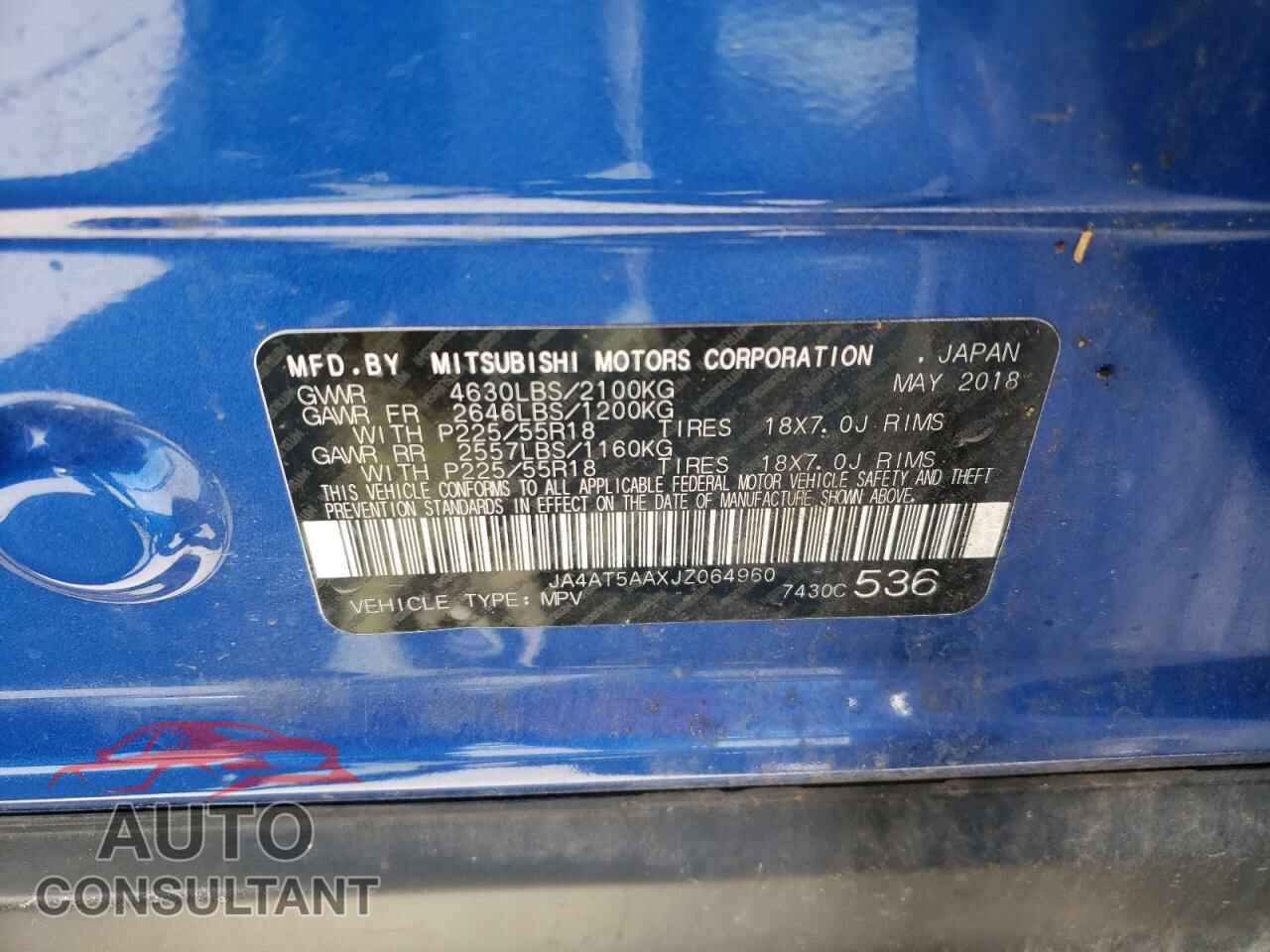 MITSUBISHI ECLIPSE 2018 - JA4AT5AAXJZ064960