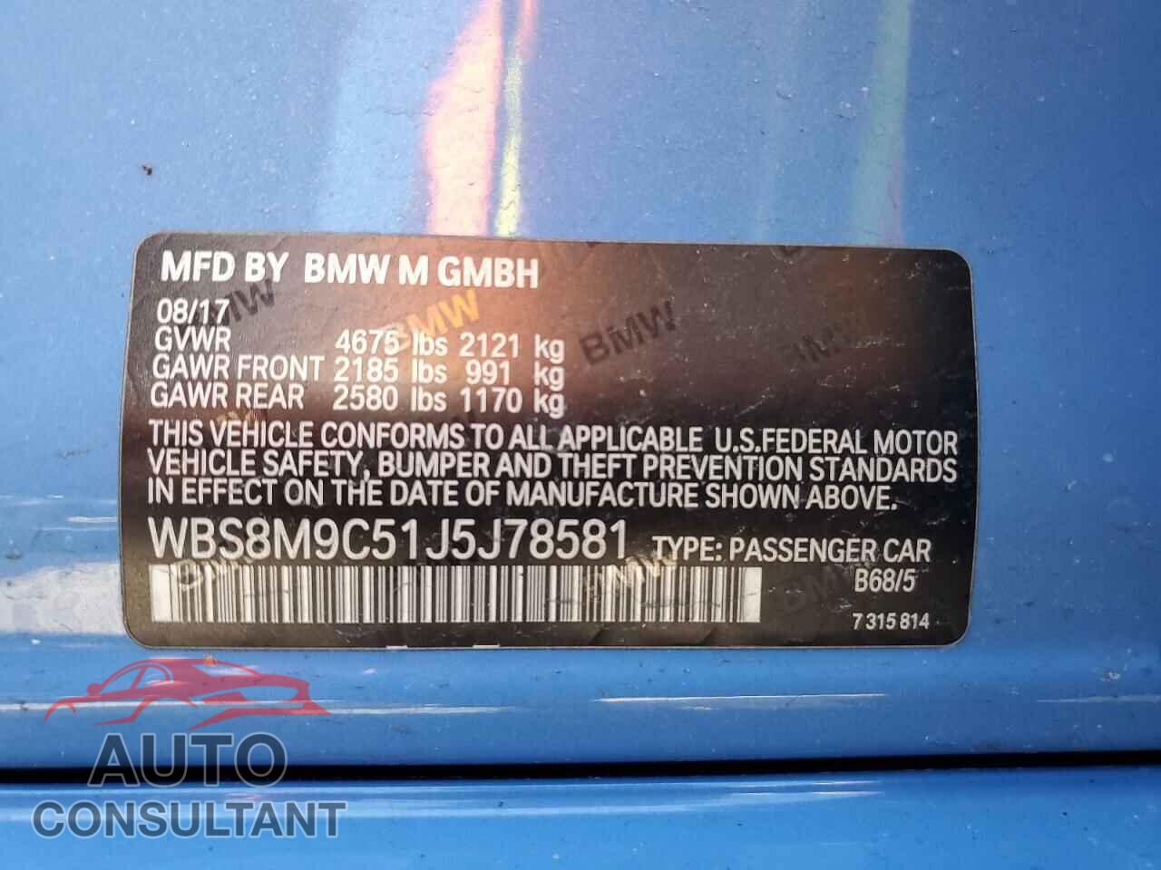 BMW M3 2018 - WBS8M9C51J5J78581