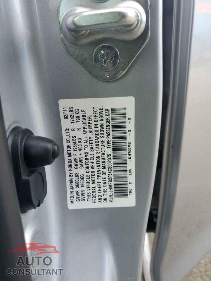 HONDA CIVIC 2012 - JHMFB2F54CS002375