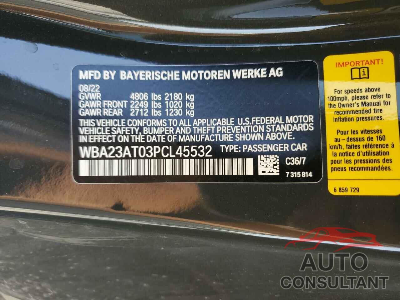 BMW 4 SERIES 2023 - WBA23AT03PCL45532