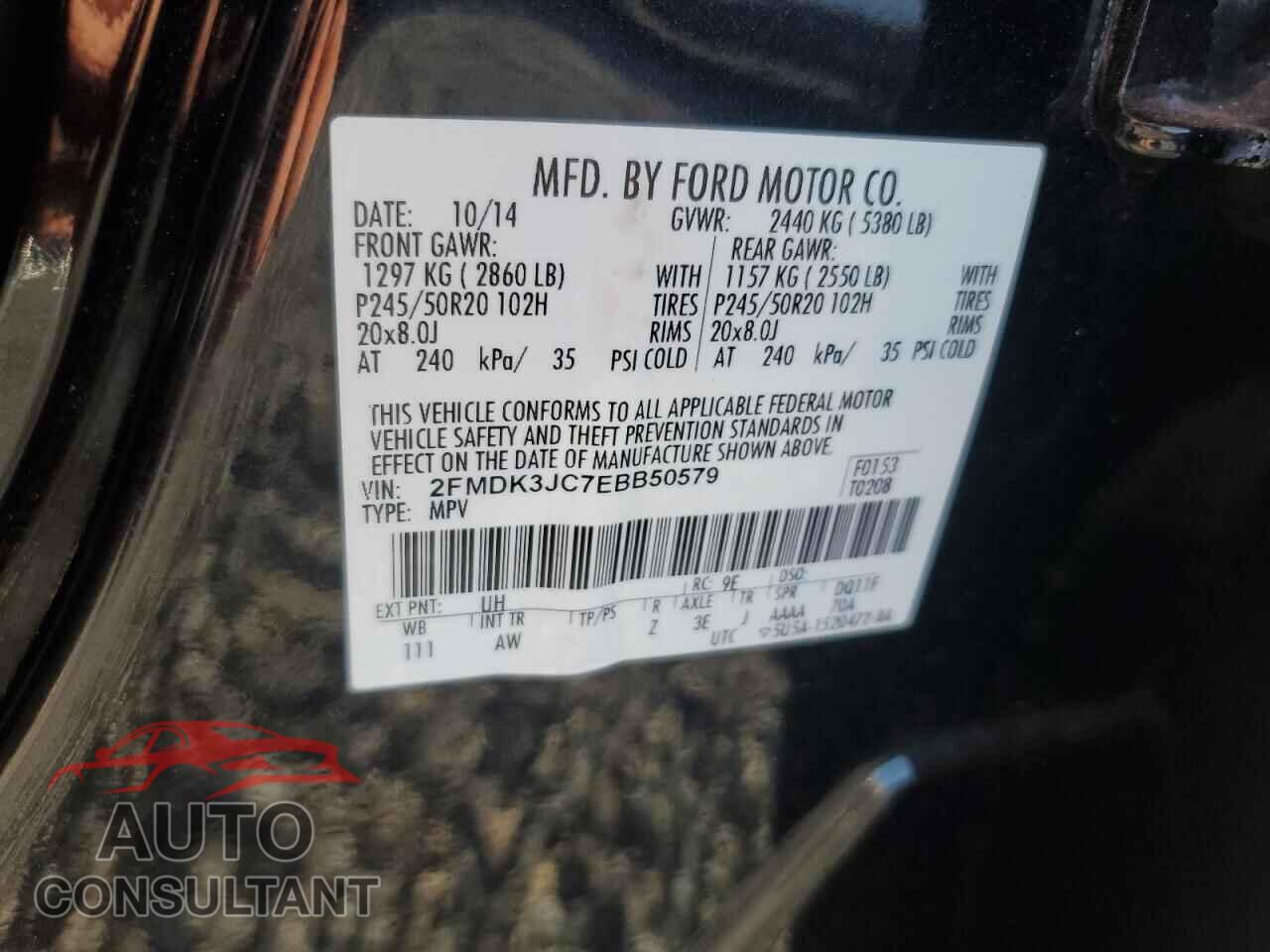 FORD EDGE 2014 - 2FMDK3JC7EBB50579