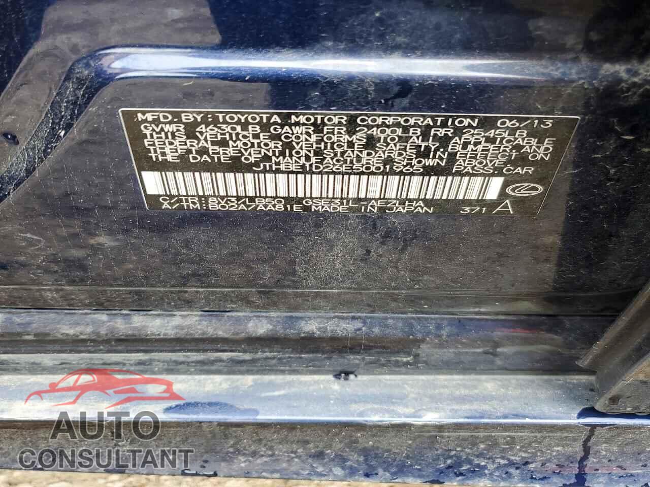 LEXUS IS 2014 - JTHBE1D26E5001965