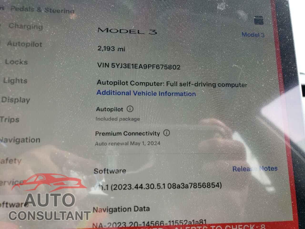 TESLA MODEL 3 2023 - 5YJ3E1EA9PF675802