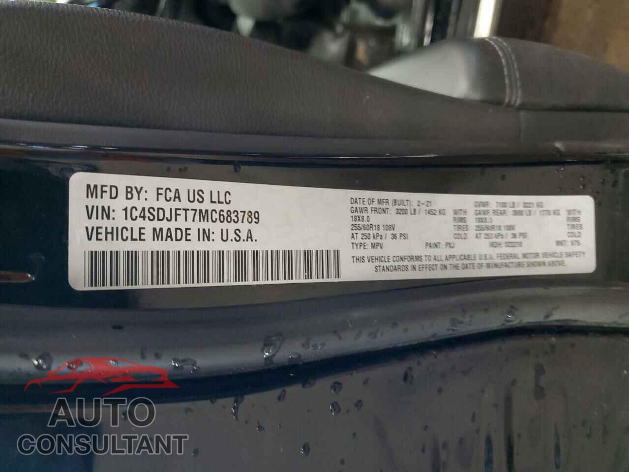 DODGE DURANGO 2021 - 1C4SDJFT7MC683789