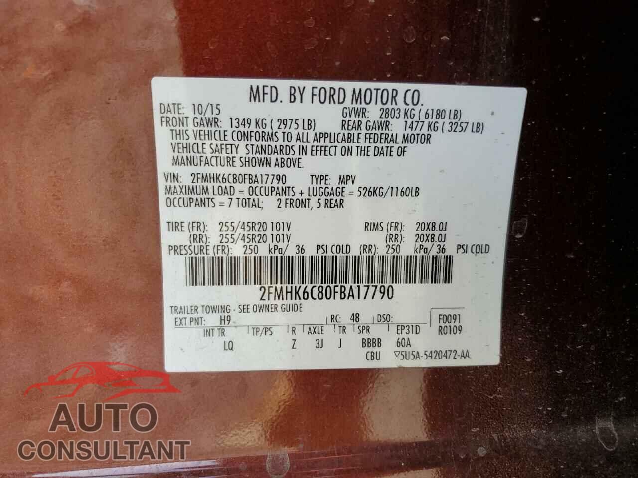 FORD FLEX 2015 - 2FMHK6C80FBA17790