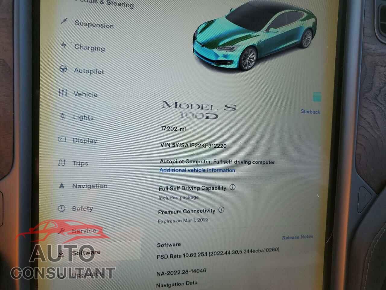 TESLA MODEL S 2019 - 5YJSA1E22KF312220