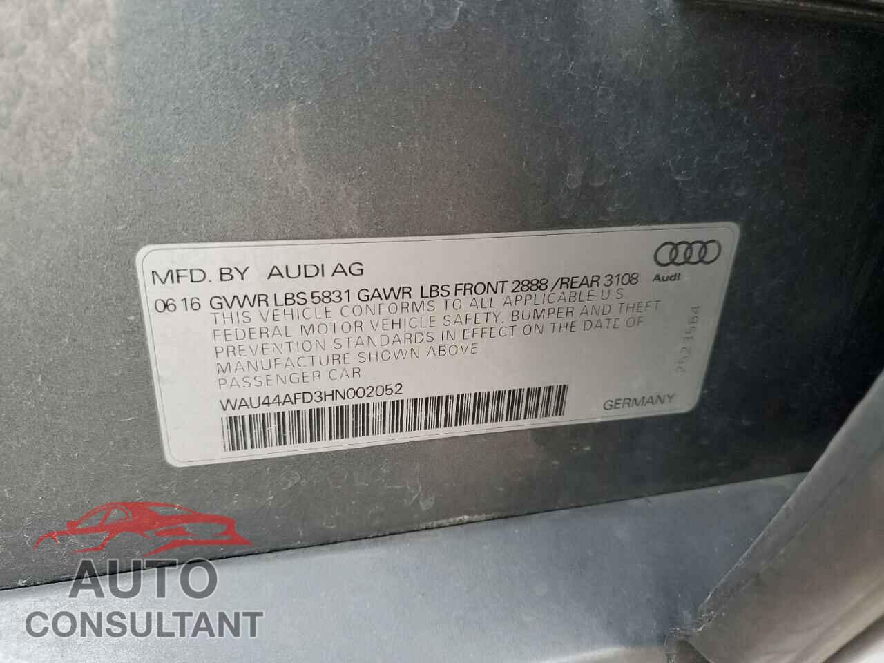 AUDI A8 2017 - WAU44AFD3HN002052