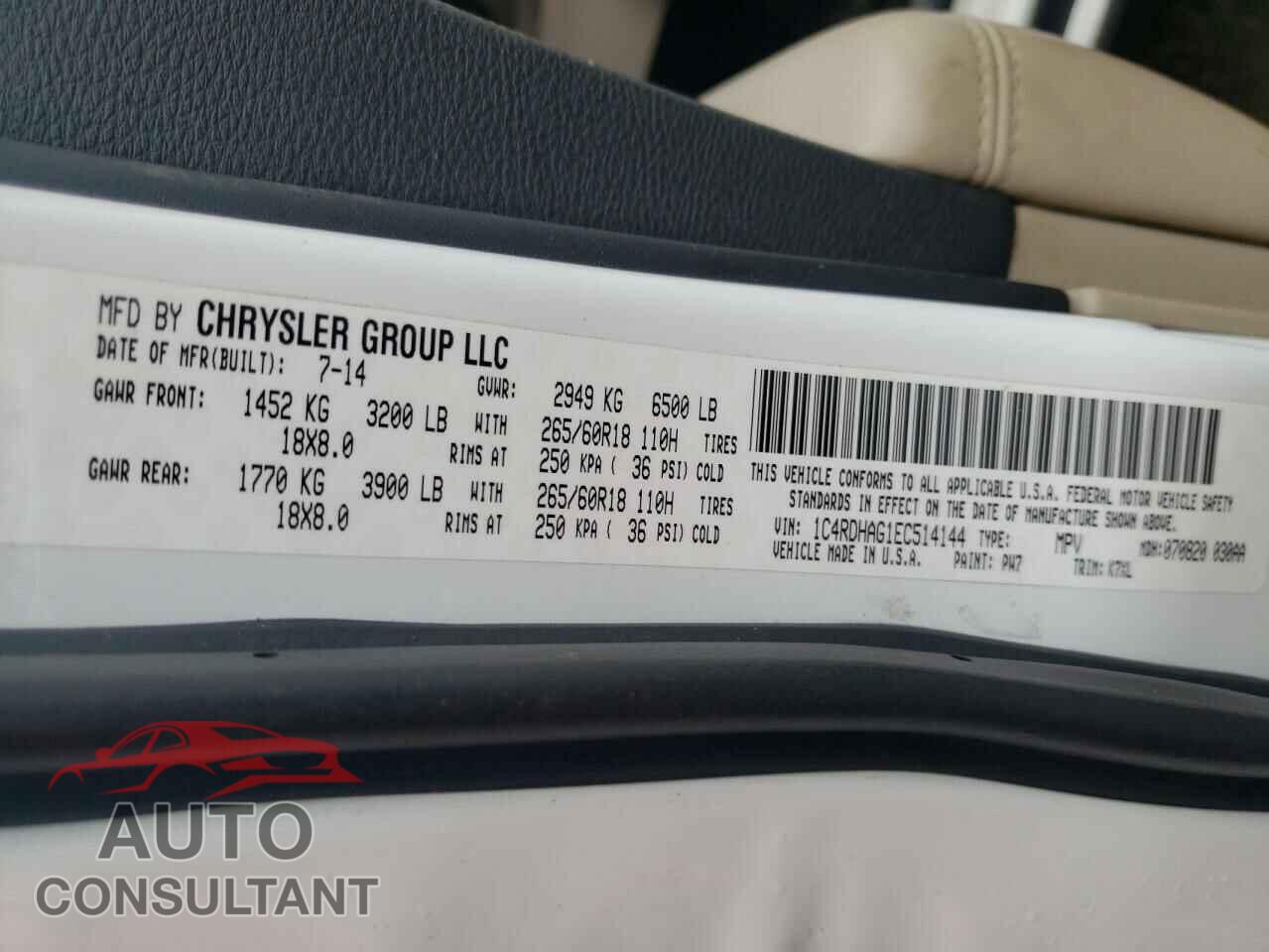 DODGE DURANGO 2014 - 1C4RDHAG1EC514144