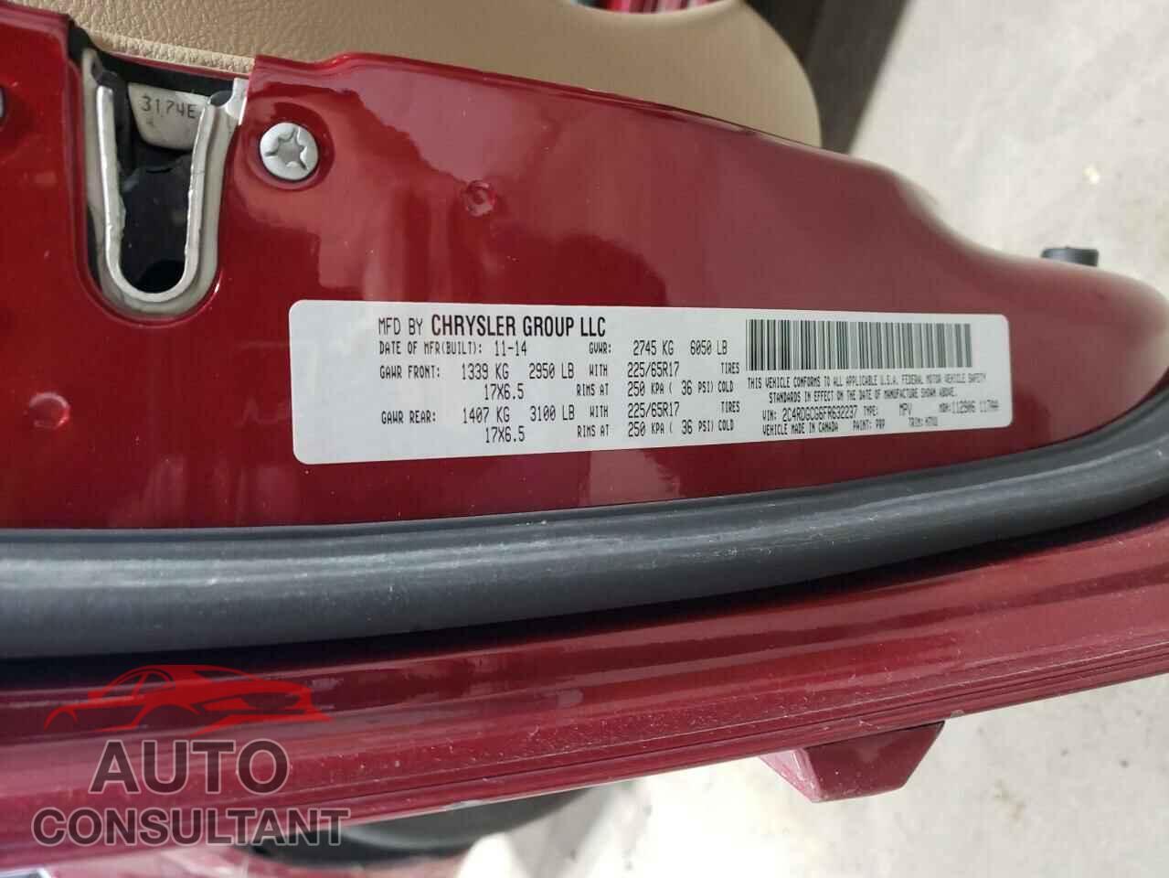 DODGE CARAVAN 2015 - 2C4RDGCG6FR632237