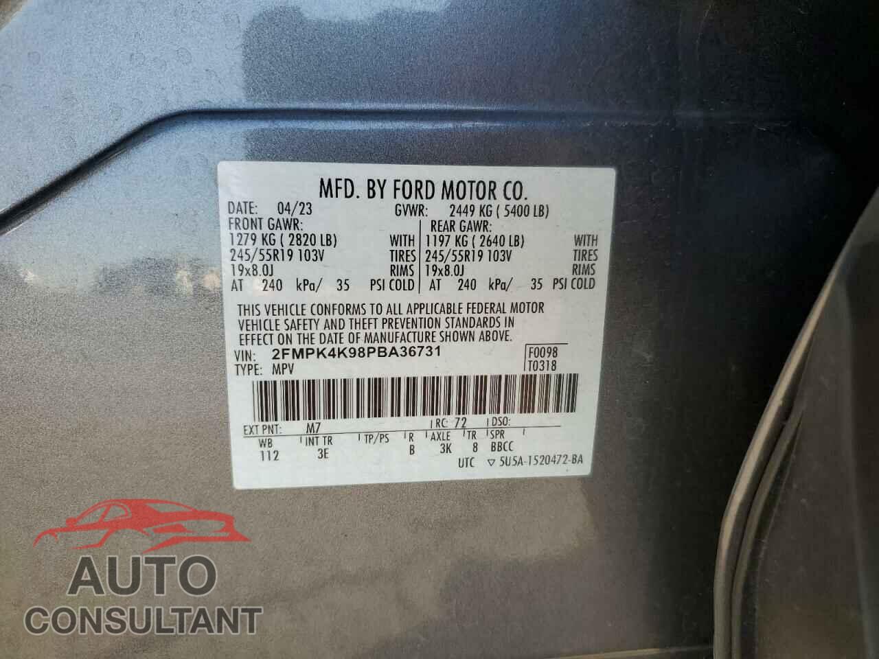 FORD EDGE 2023 - 2FMPK4K98PBA36731