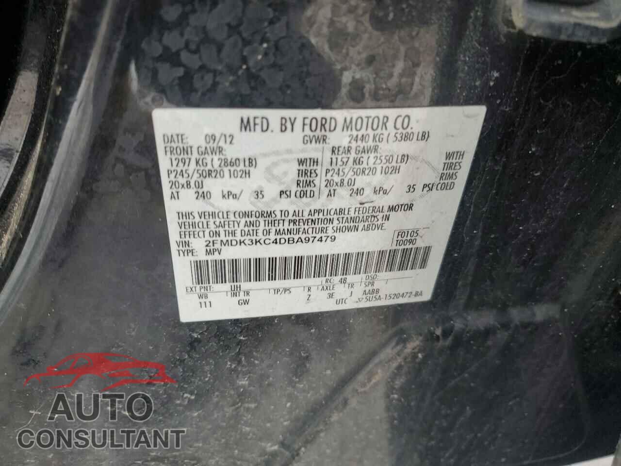 FORD EDGE 2013 - 2FMDK3KC4DBA97479