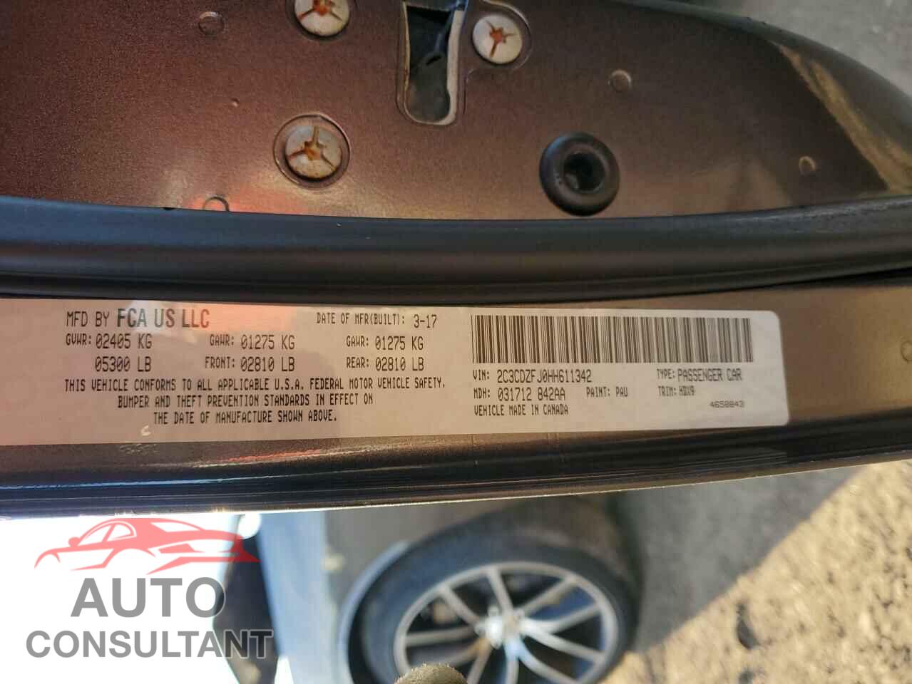 DODGE CHALLENGER 2017 - 2C3CDZFJ0HH611342