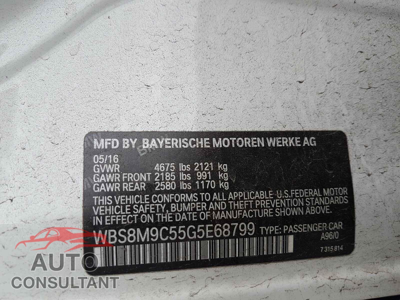 BMW M3 2016 - WBS8M9C55G5E68799