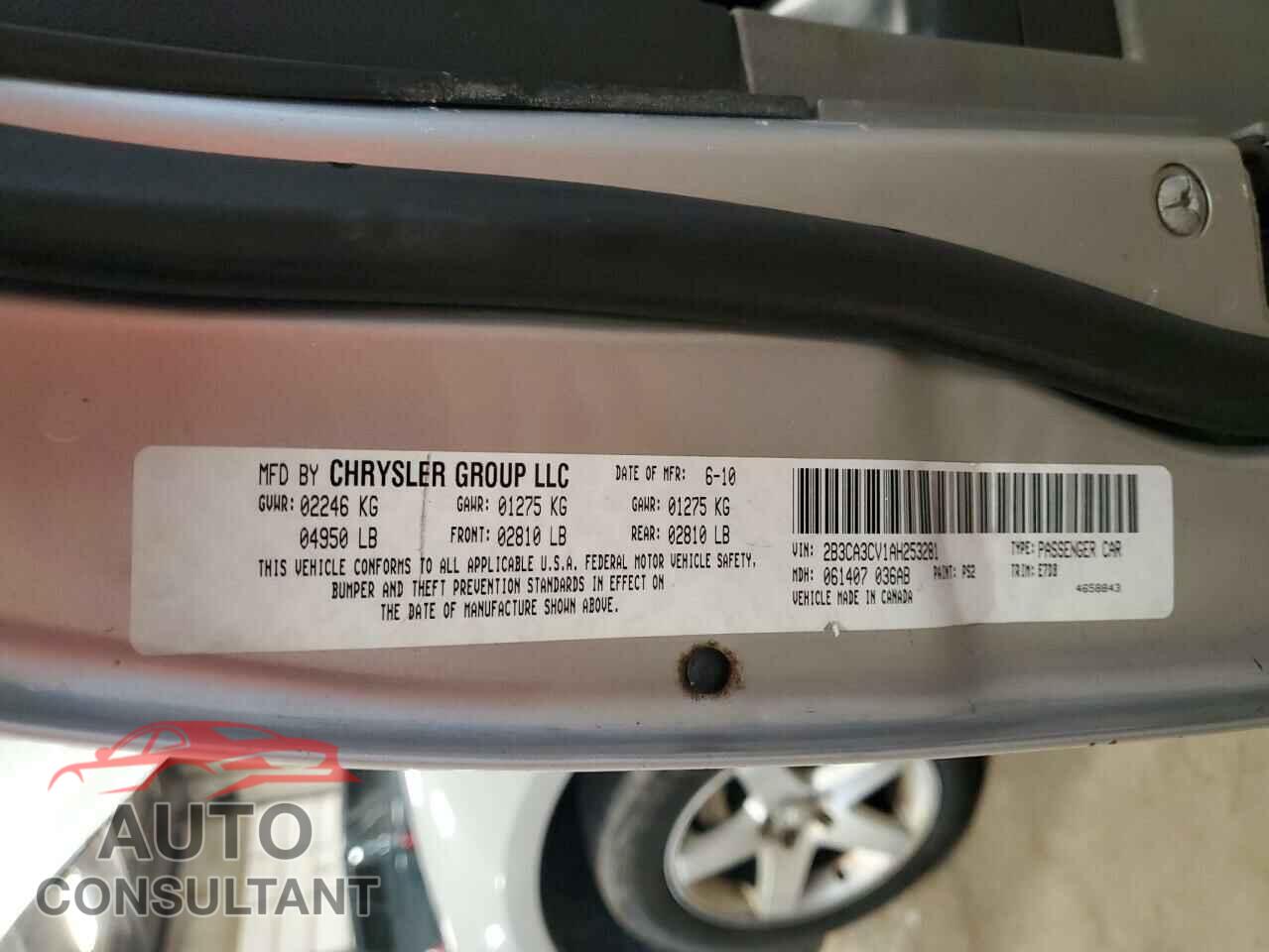 DODGE CHARGER 2010 - 2B3CA3CV1AH253281
