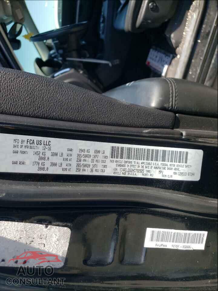 DODGE DURANGO 2017 - 1C4RDJDG2HC732925