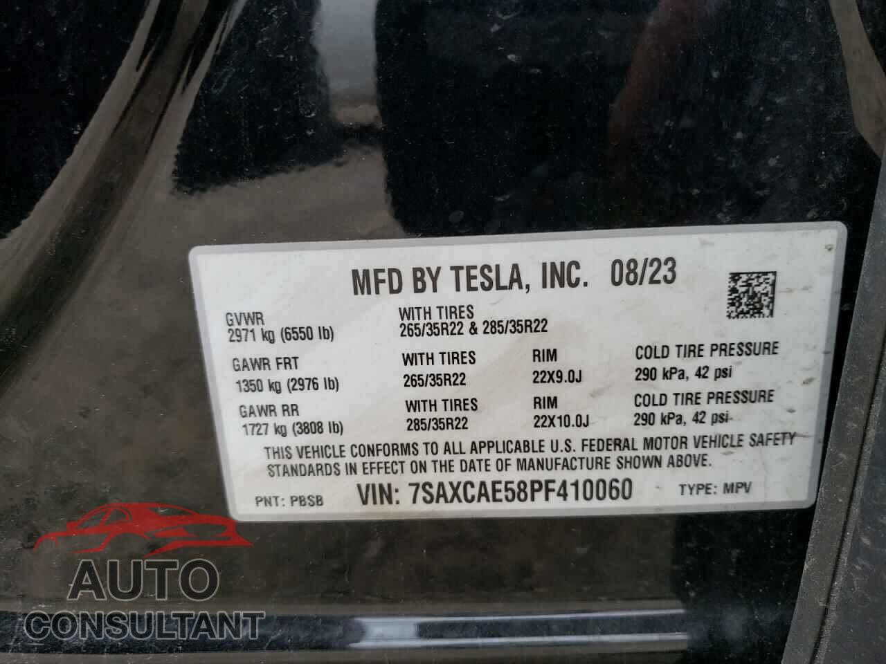 TESLA MODEL X 2023 - 7SAXCAE58PF410060
