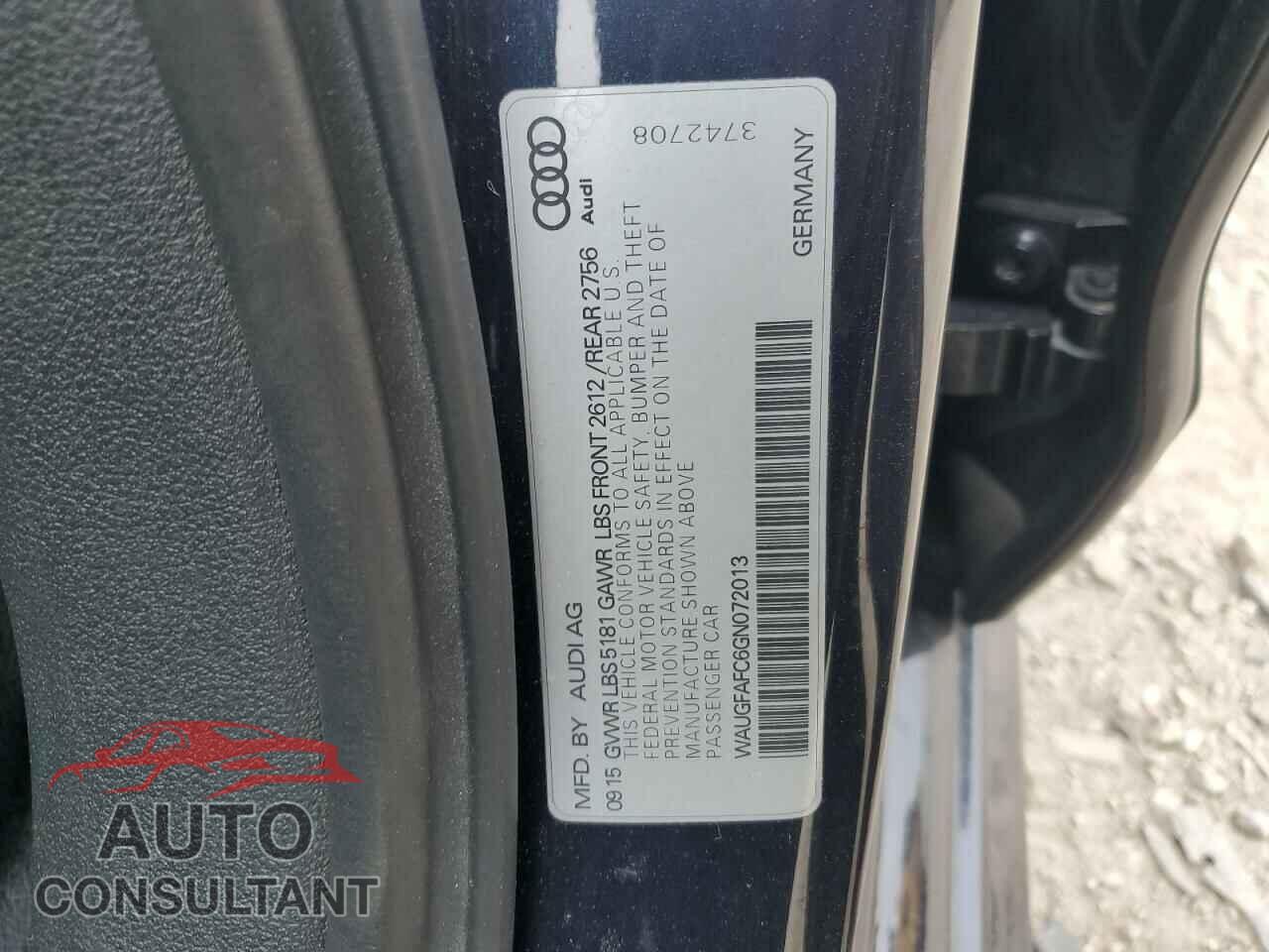 AUDI A6 2016 - WAUGFAFC6GN072013