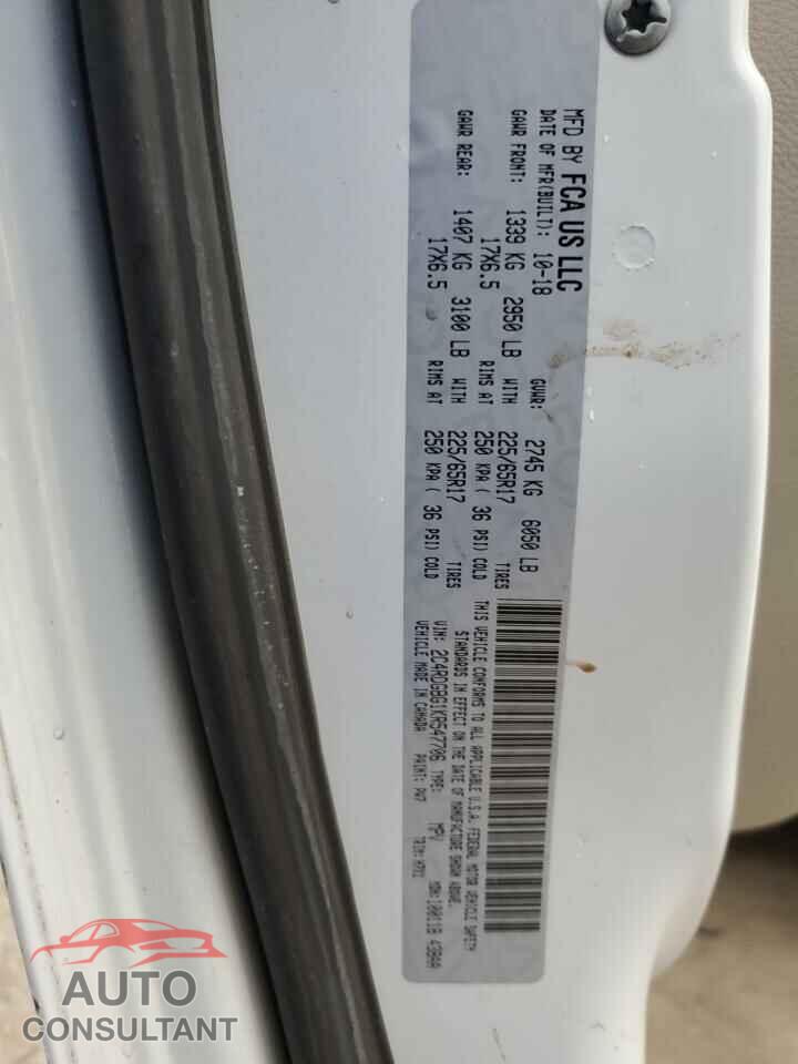 DODGE CARAVAN 2019 - 2C4RDGBG1KR547706