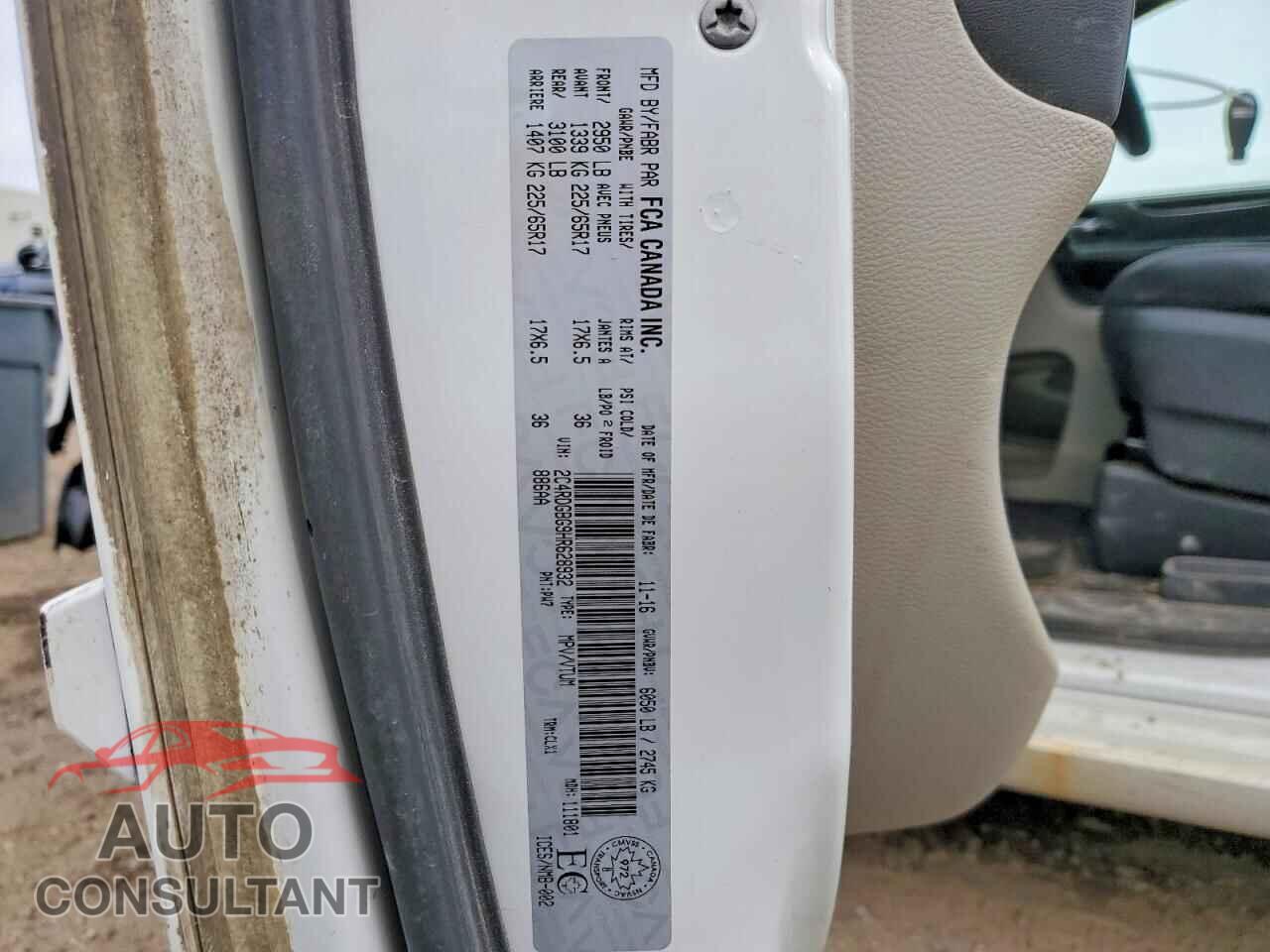 DODGE CARAVAN 2017 - 2C4RDGBG9HR628932