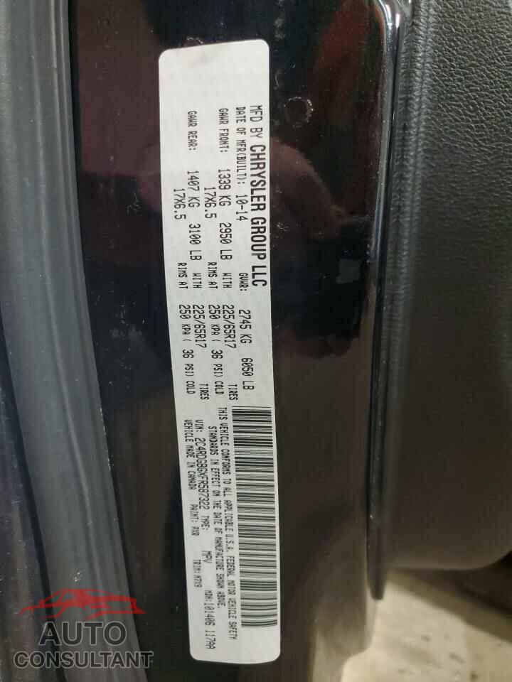 DODGE CARAVAN 2015 - 2C4RDGBGXFR587322