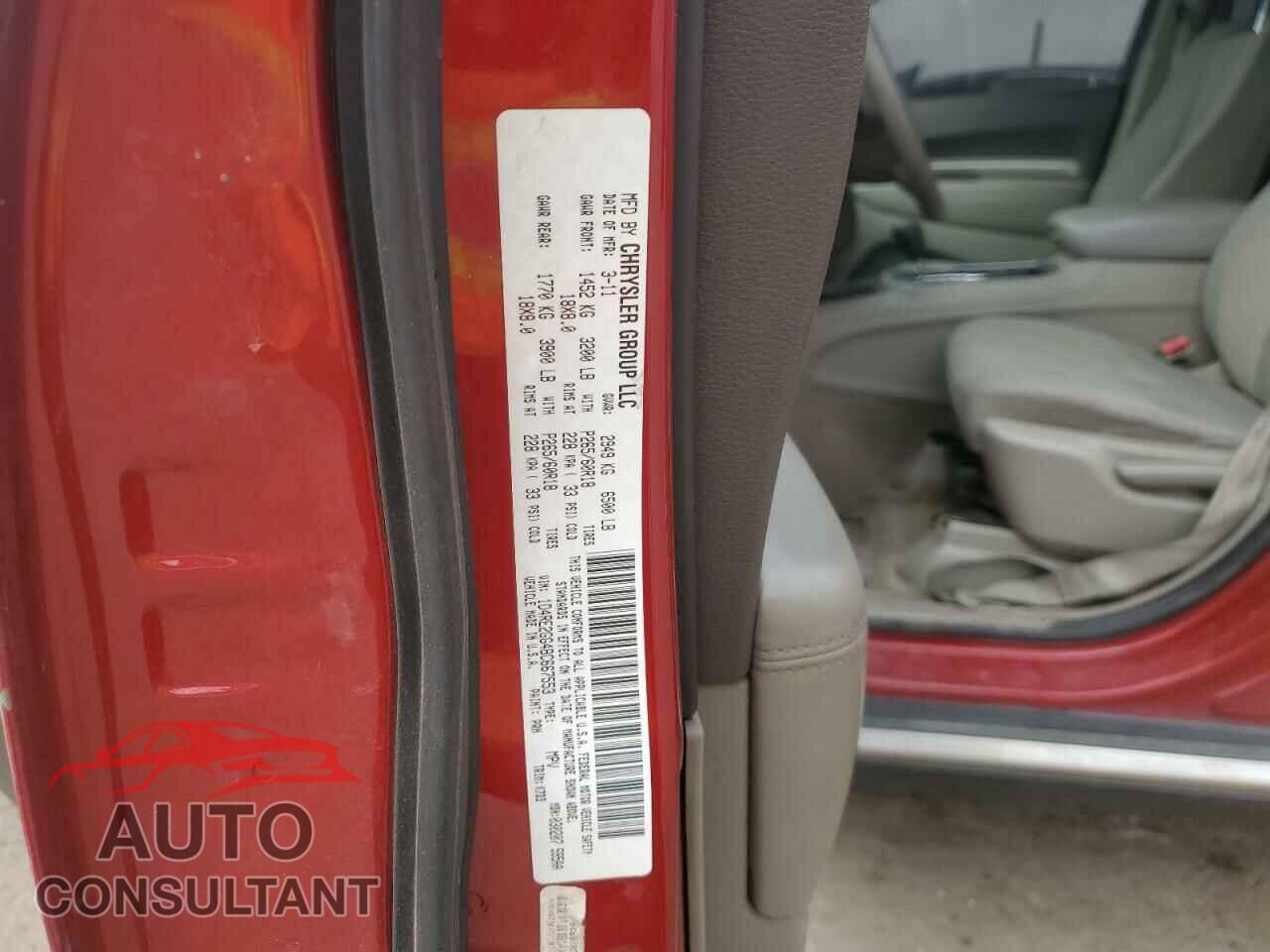 DODGE DURANGO 2011 - 1D4RE2GG4BC667553