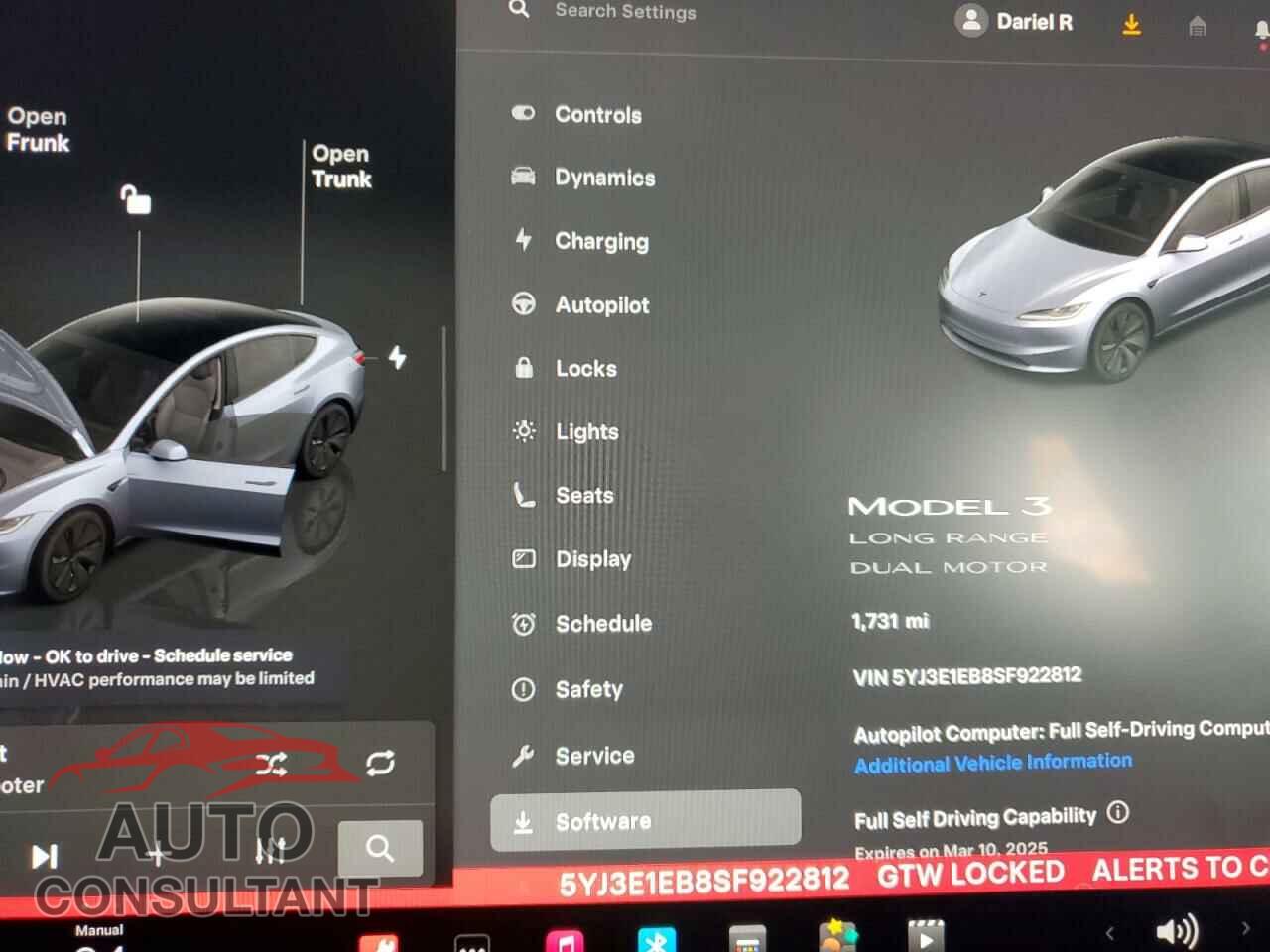 TESLA MODEL 3 2025 - 5YJ3E1EB8SF922812