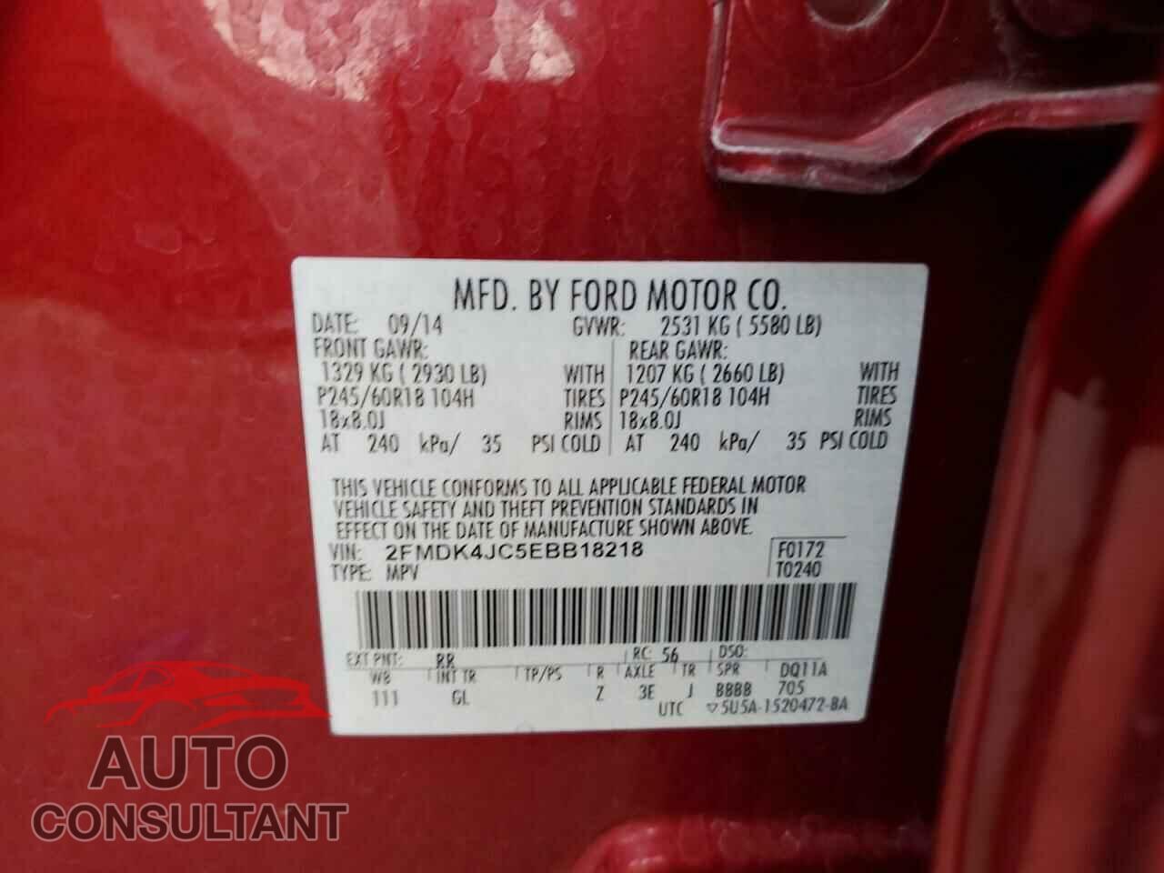FORD EDGE 2014 - 2FMDK4JC5EBB18218