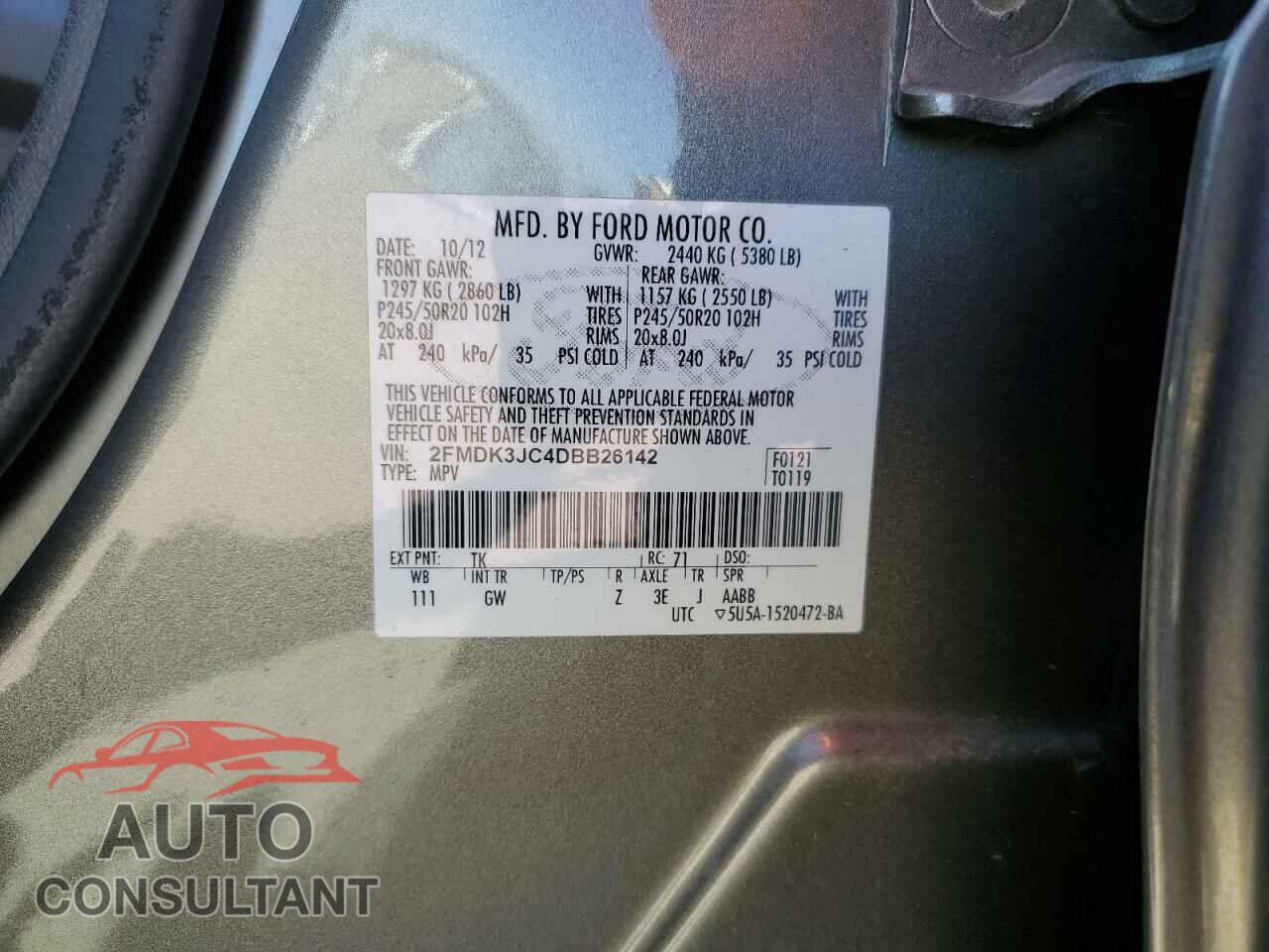 FORD EDGE 2013 - 2FMDK3JC4DBB26142