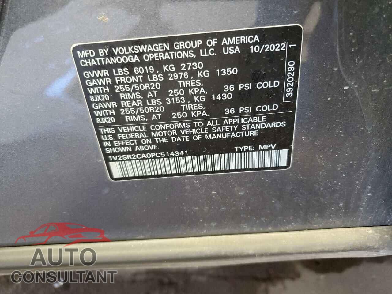 VOLKSWAGEN ATLAS 2023 - 1V2SR2CA0PC514341
