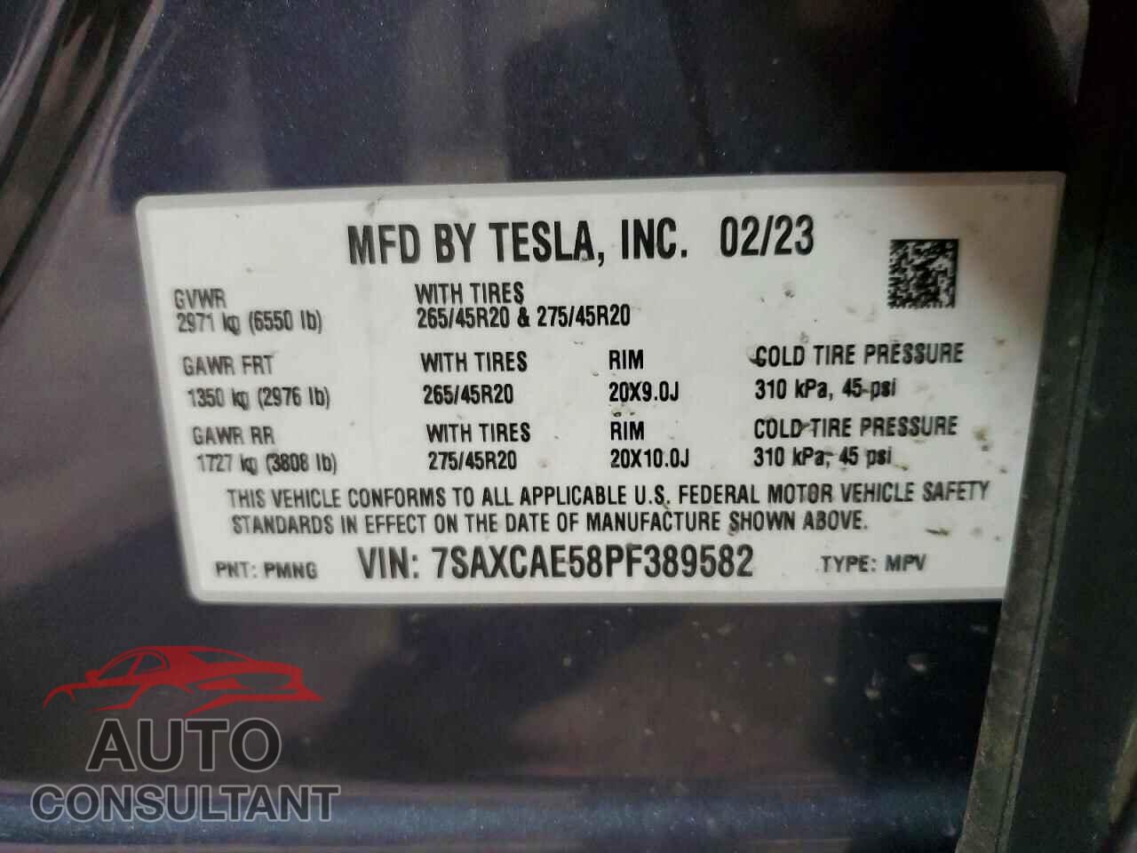TESLA MODEL X 2023 - 7SAXCAE58PF389582
