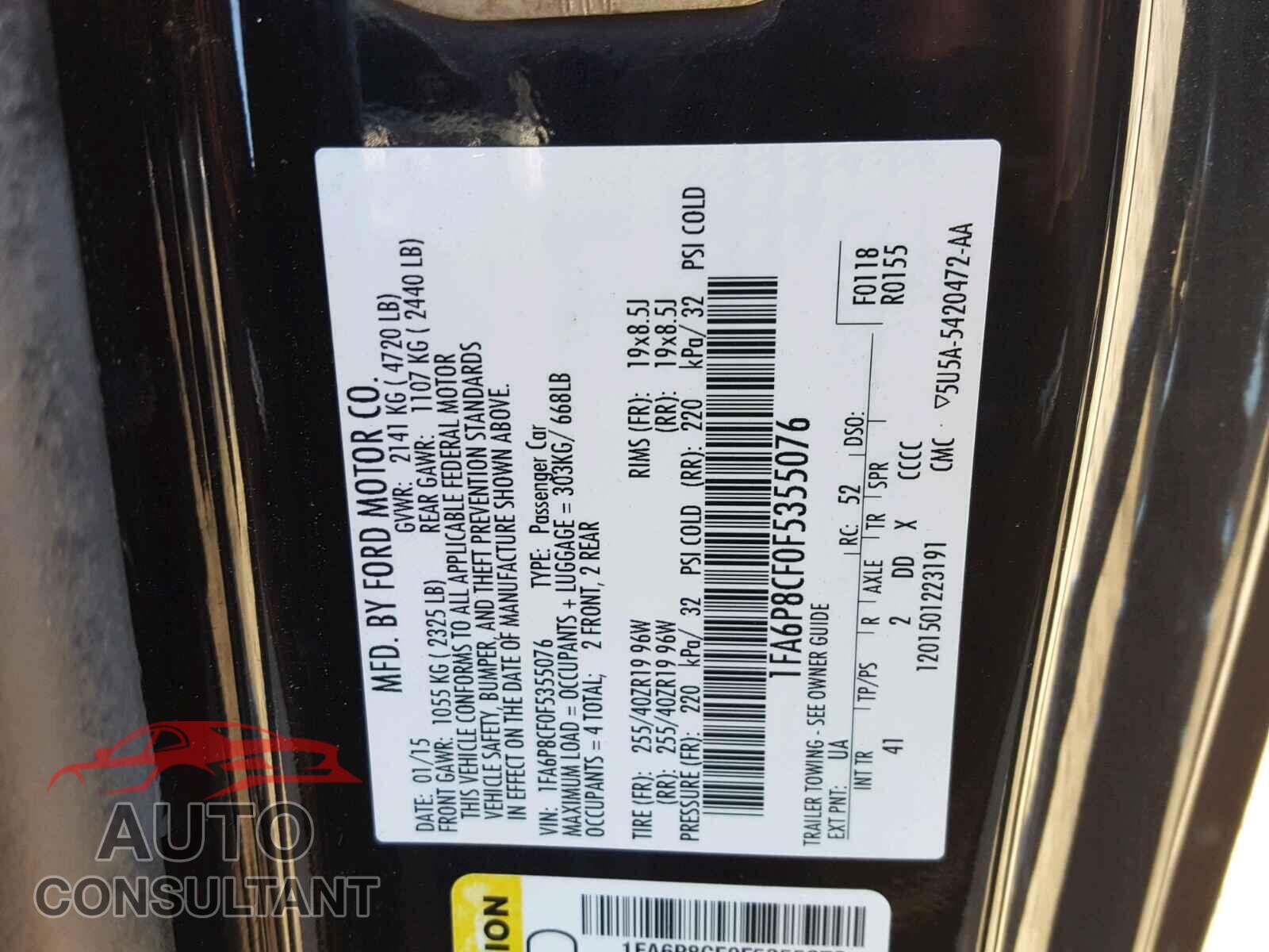 FORD MUSTANG 2015 - 1FA6P8CF0F5355076
