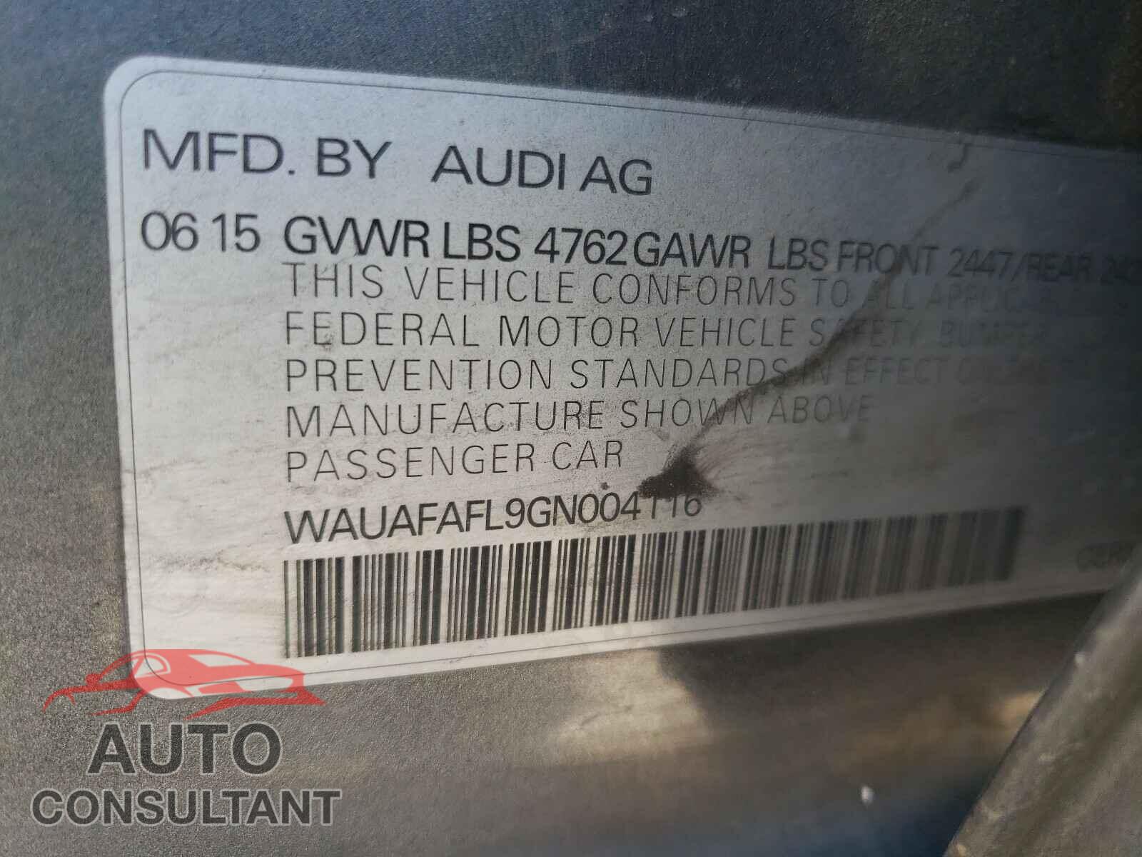 AUDI A4 2016 - WAUAFAFL9GN004116
