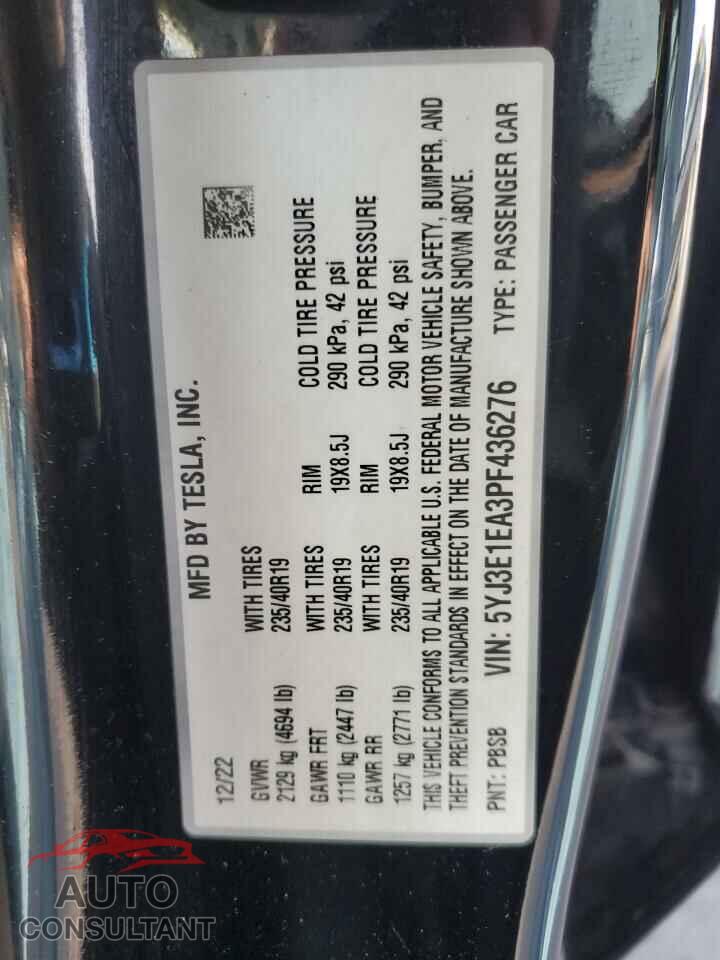 TESLA MODEL 3 2023 - 5YJ3E1EA3PF436276