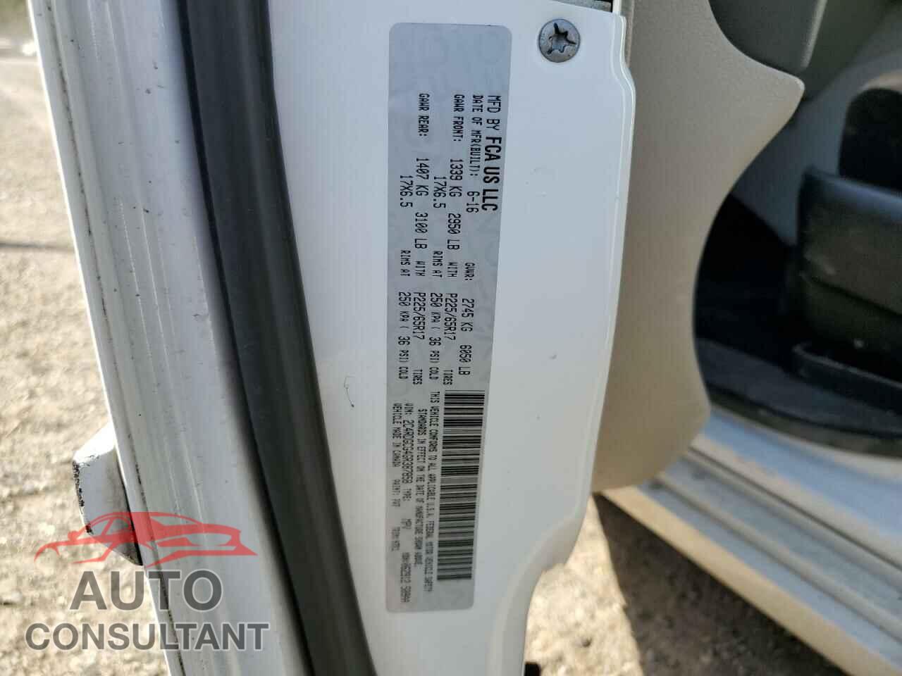 DODGE CARAVAN 2016 - 2C4RDGCG4GR387858