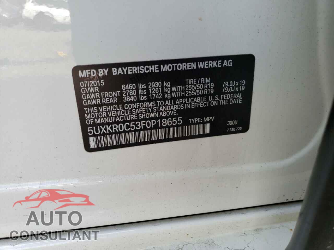 BMW X5 2015 - 5UXKR0C53F0P18655