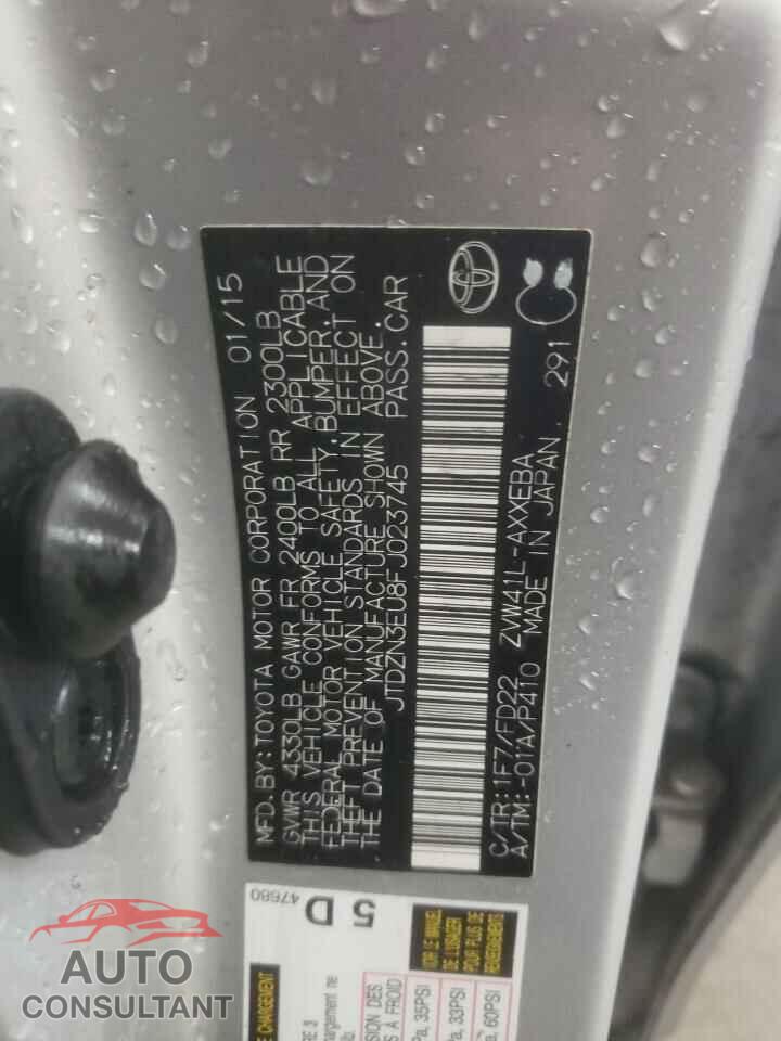 TOYOTA PRIUS 2015 - JTDZN3EU8FJ023745