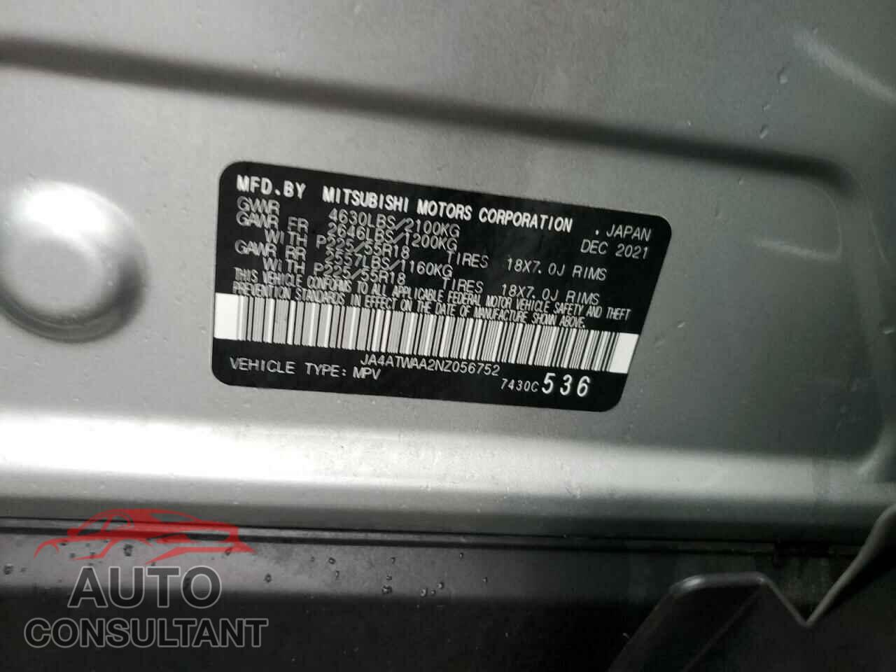 MITSUBISHI ECLIPSE 2022 - JA4ATWAA2NZ056752