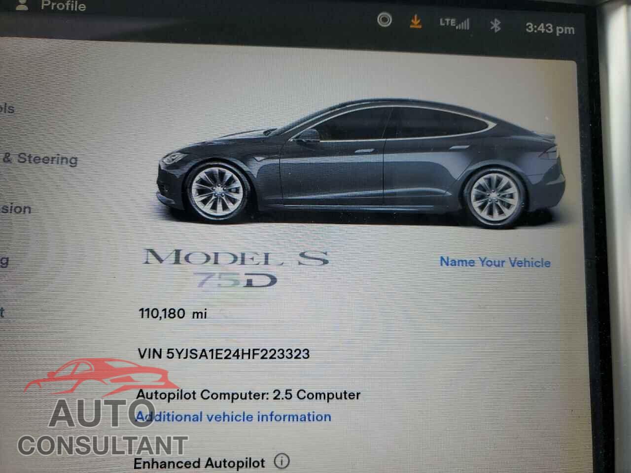 TESLA MODEL S 2017 - 5YJSA1E24HF223323