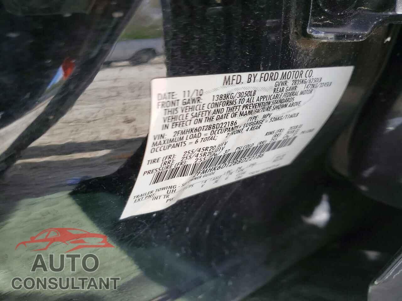 FORD FLEX 2011 - 2FMHK6DT2BBD22186