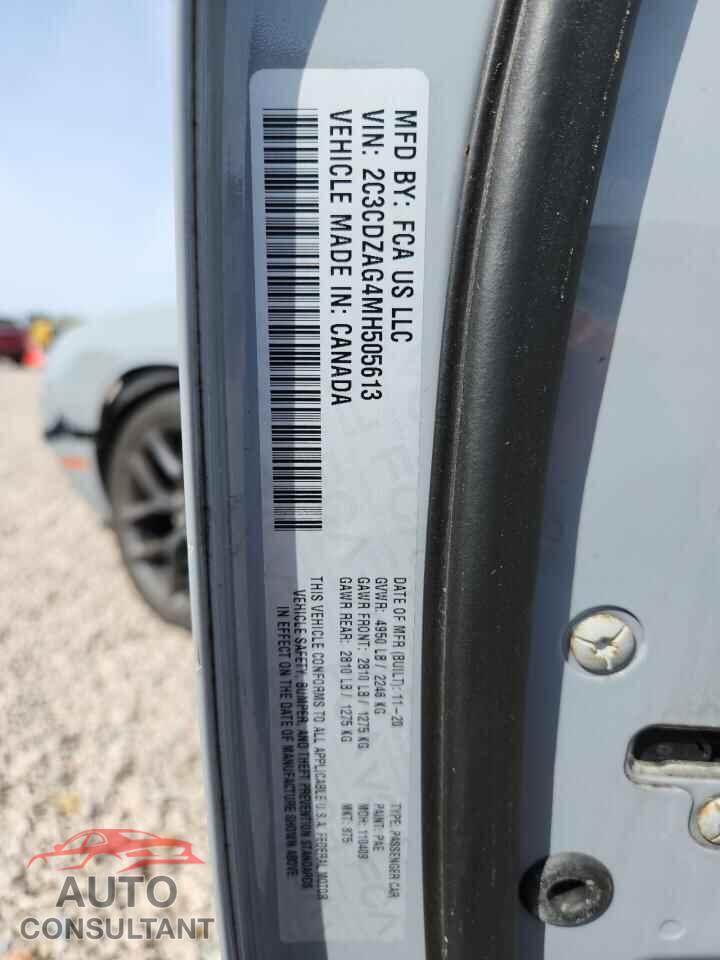 DODGE CHALLENGER 2021 - 2C3CDZAG4MH505613