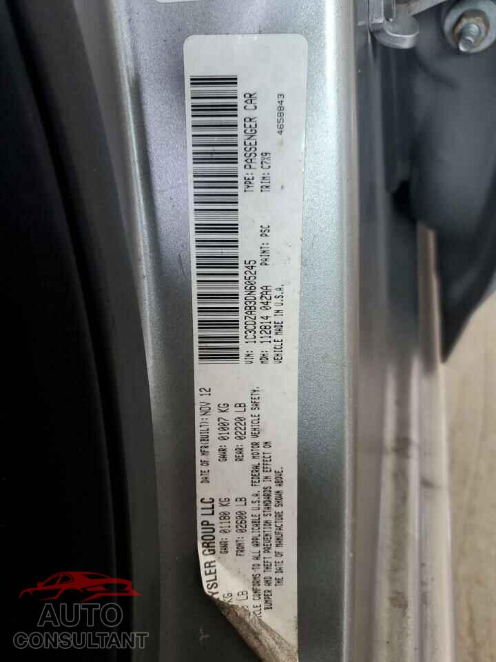 DODGE AVENGER 2013 - 1C3CDZAB3DN605245
