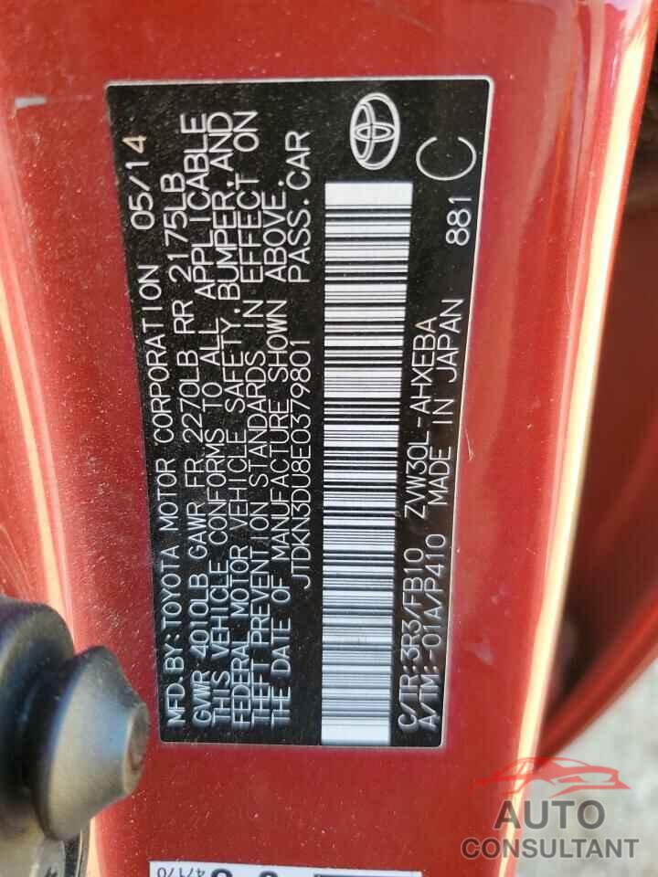 TOYOTA PRIUS 2014 - JTDKN3DU8E0379801