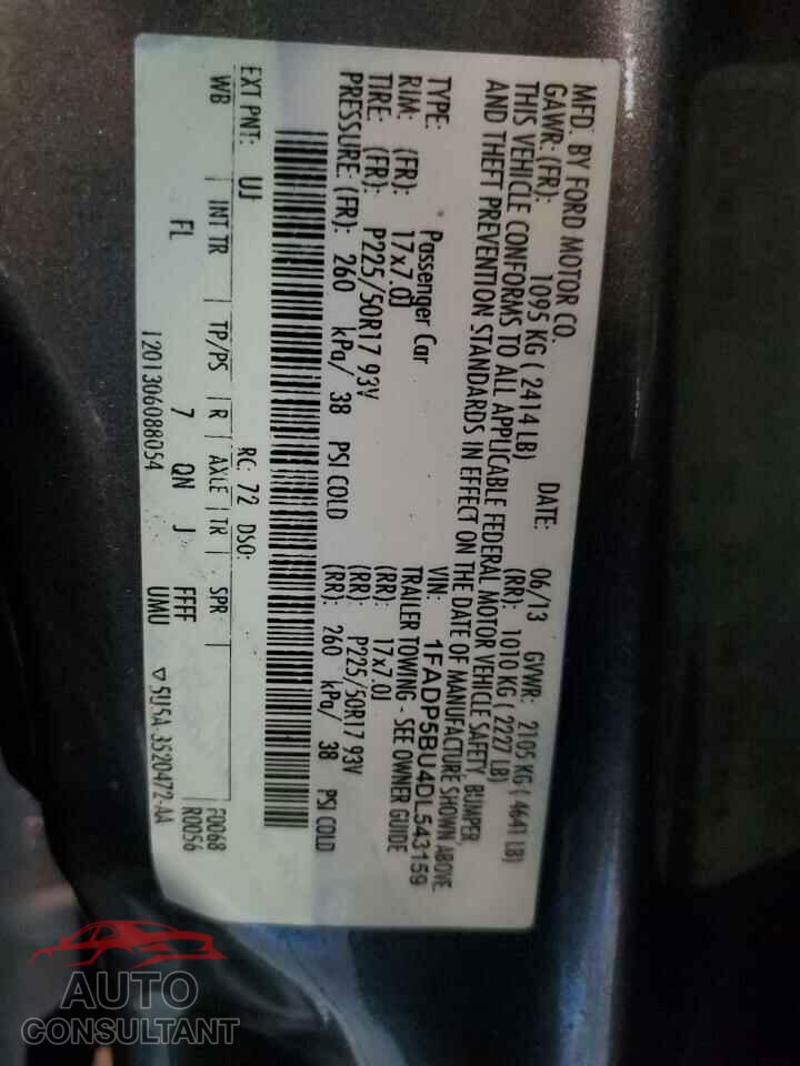 FORD CMAX 2013 - 1FADP5BU4DL543159