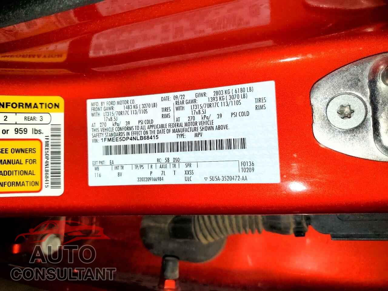FORD BRONCO 2022 - 1FMEE5DP4NLB68415