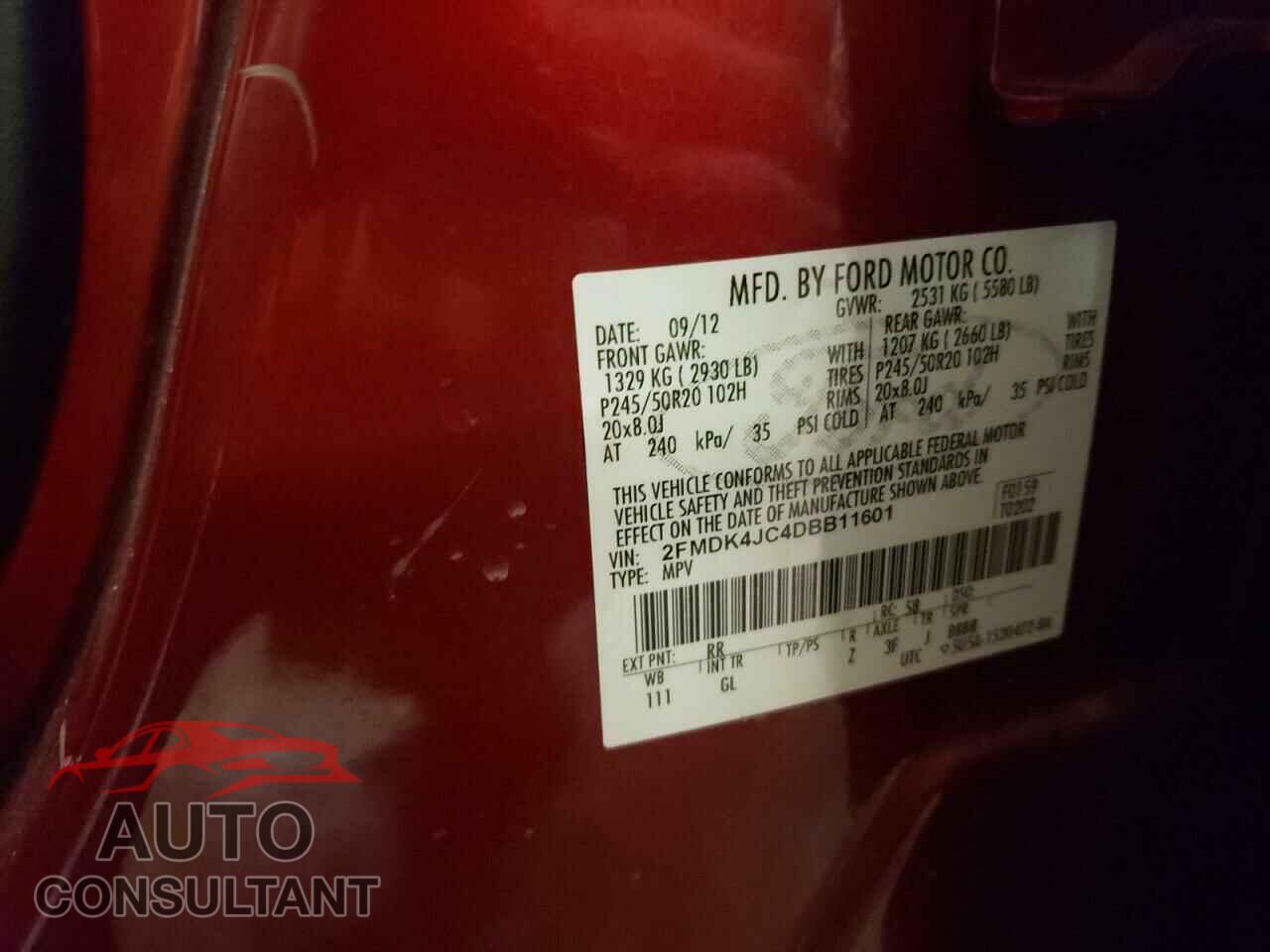 FORD EDGE 2013 - 2FMDK4JC4DBB11601