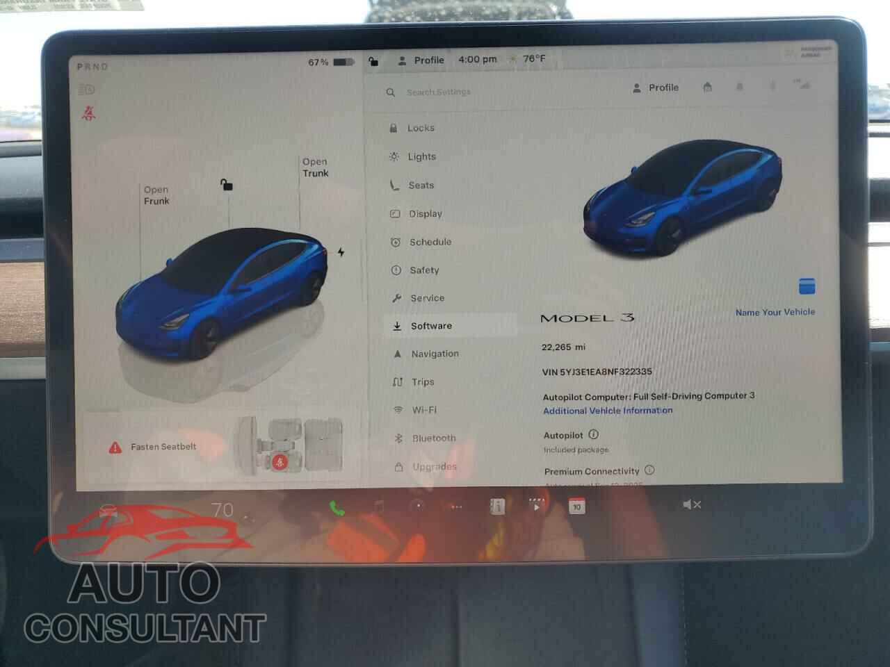 TESLA MODEL 3 2022 - 5YJ3E1EA8NF322335