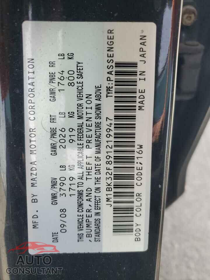 MAZDA 3 2009 - JM1BK32F891219947